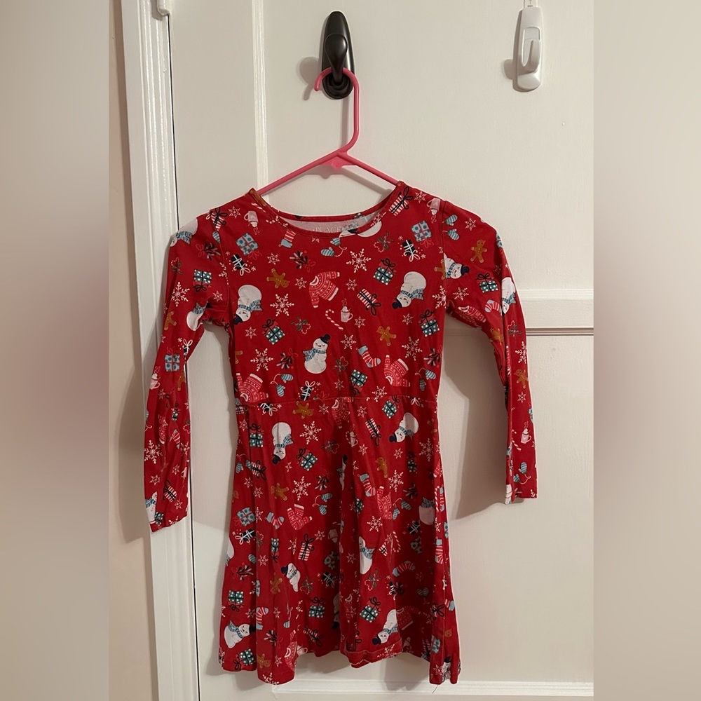 Red Long Sleeve Christmas Girl Dress